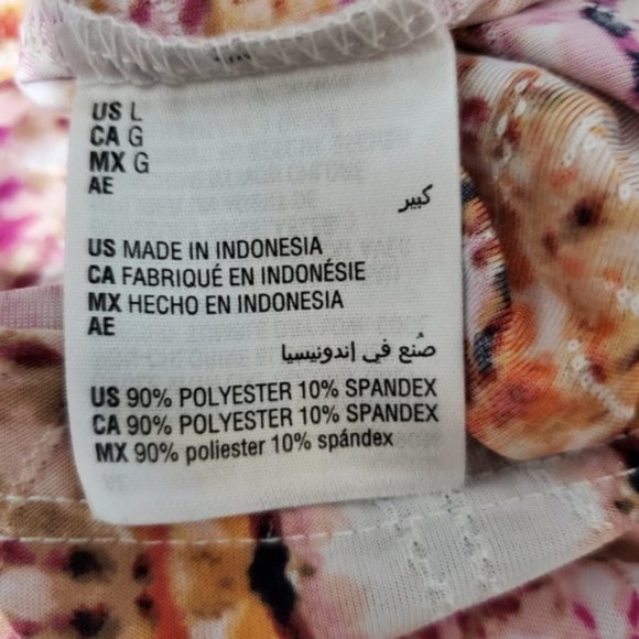 JM Collection Printed 3/4-Sleeve Jacquard Top Sz L - Picture 12 of 13